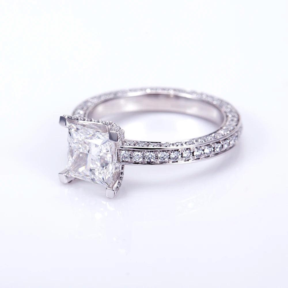 CLASSIC PRINCESS CUT LAB-GROWN DIAMONDS | 3CT-20CT ENGAGEMENT RING | 18K WHITE GOLD