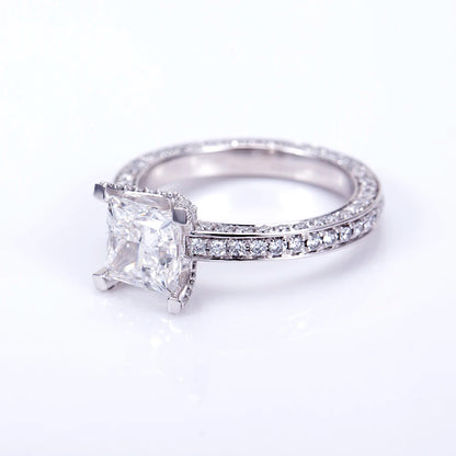 CLASSIC PRINCESS CUT LAB-GROWN DIAMONDS | 3CT-20CT ENGAGEMENT RING | 18K WHITE GOLD