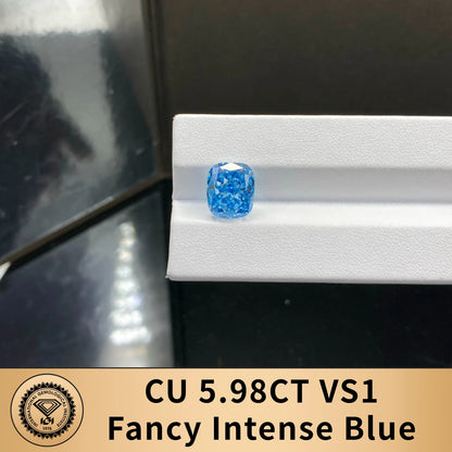 Blue Color Lab Grown Diamonds With IGI Certificate 2ct 3ct 4ct 5ct 6ct 8ct 9ct VS VVS CVD Fancy Colored Diamond