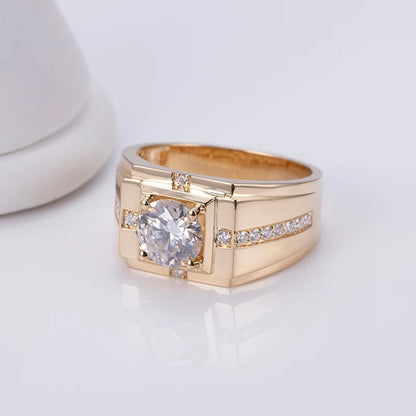MODERN LUXURY 2.95 CARAT LAB GROWN DIAMONDS RING UNISEX STATEMENT | 18K SOLID GOLD