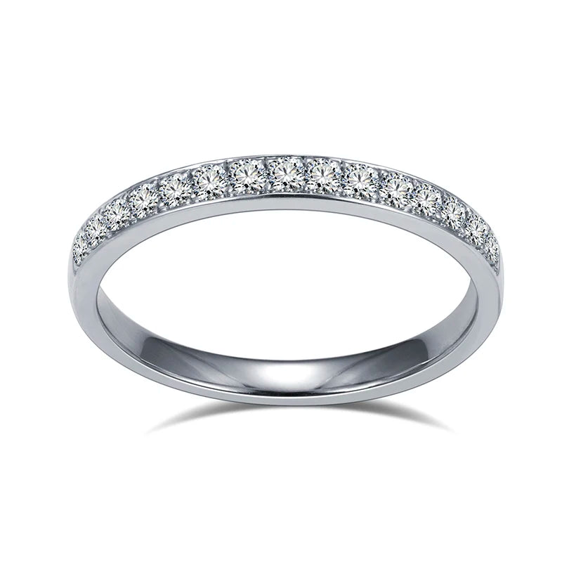 CLASSIC ROUND CUT 1.05 CT LAB GROWN DIAMONDS HALF ETERNITY RING | 18K WHITE GOLD