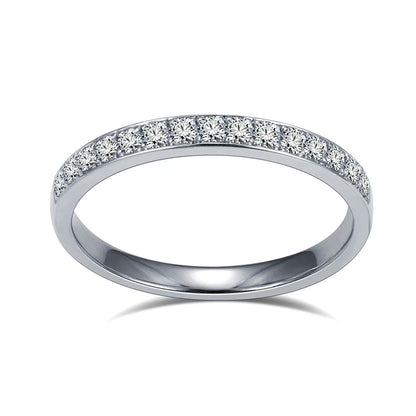 CLASSIC ROUND CUT 1.05 CT LAB GROWN DIAMONDS HALF ETERNITY RING | 18K WHITE GOLD