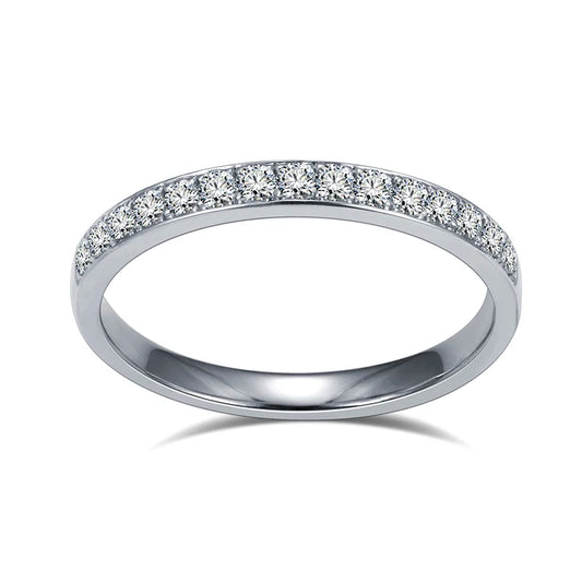CLASSIC ROUND CUT LAB GROWN DIAMOND HALF ETERNITY RING | 14K GOLD