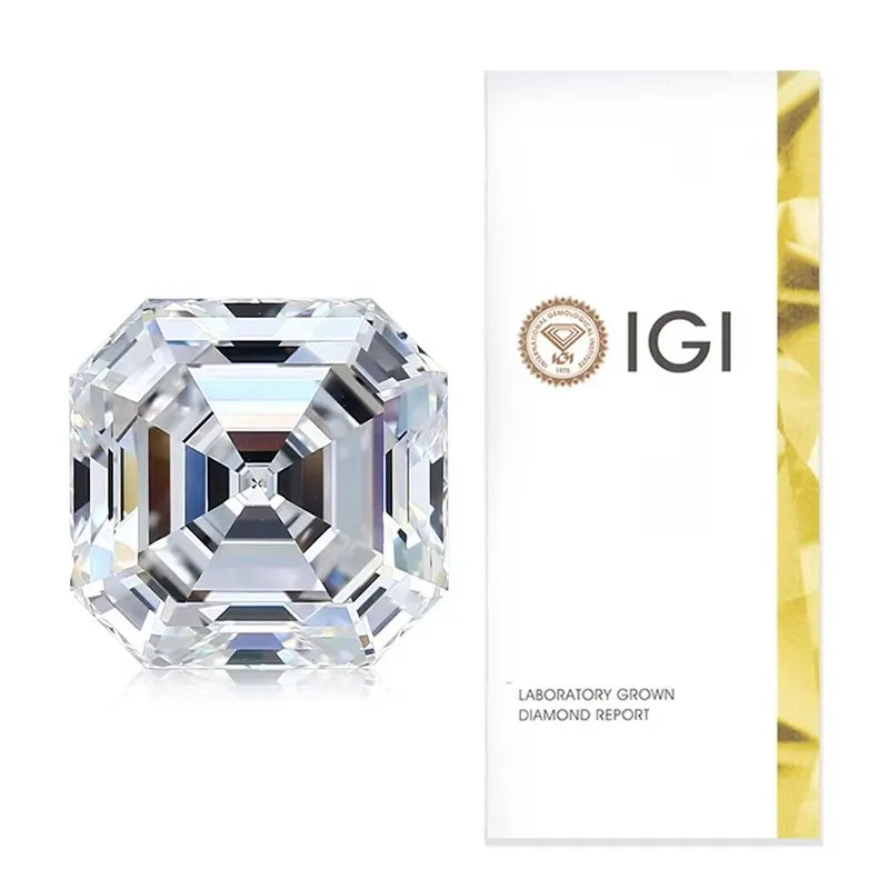 IGI Certified Asscher Cut Lab-Grown- D Color VVS2 (1ct - 5ct)