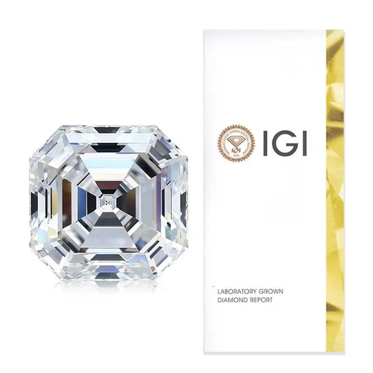 IGI Certified Asscher Cut Lab-Grown- D Color VVS2 (1ct - 5ct)