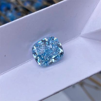 5.83 CARAT ELONGATED BLUE VIVID CUSHION CUT DIAMOND | IGI CERTIFIED