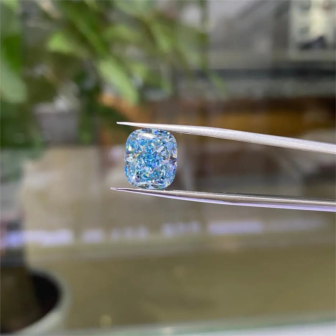 5.83 CARAT ELONGATED BLUE VIVID CUSHION CUT DIAMOND | IGI CERTIFIED
