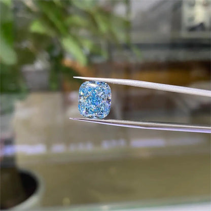 5.83 CARAT ELONGATED BLUE VIVID CUSHION CUT DIAMOND | IGI CERTIFIED