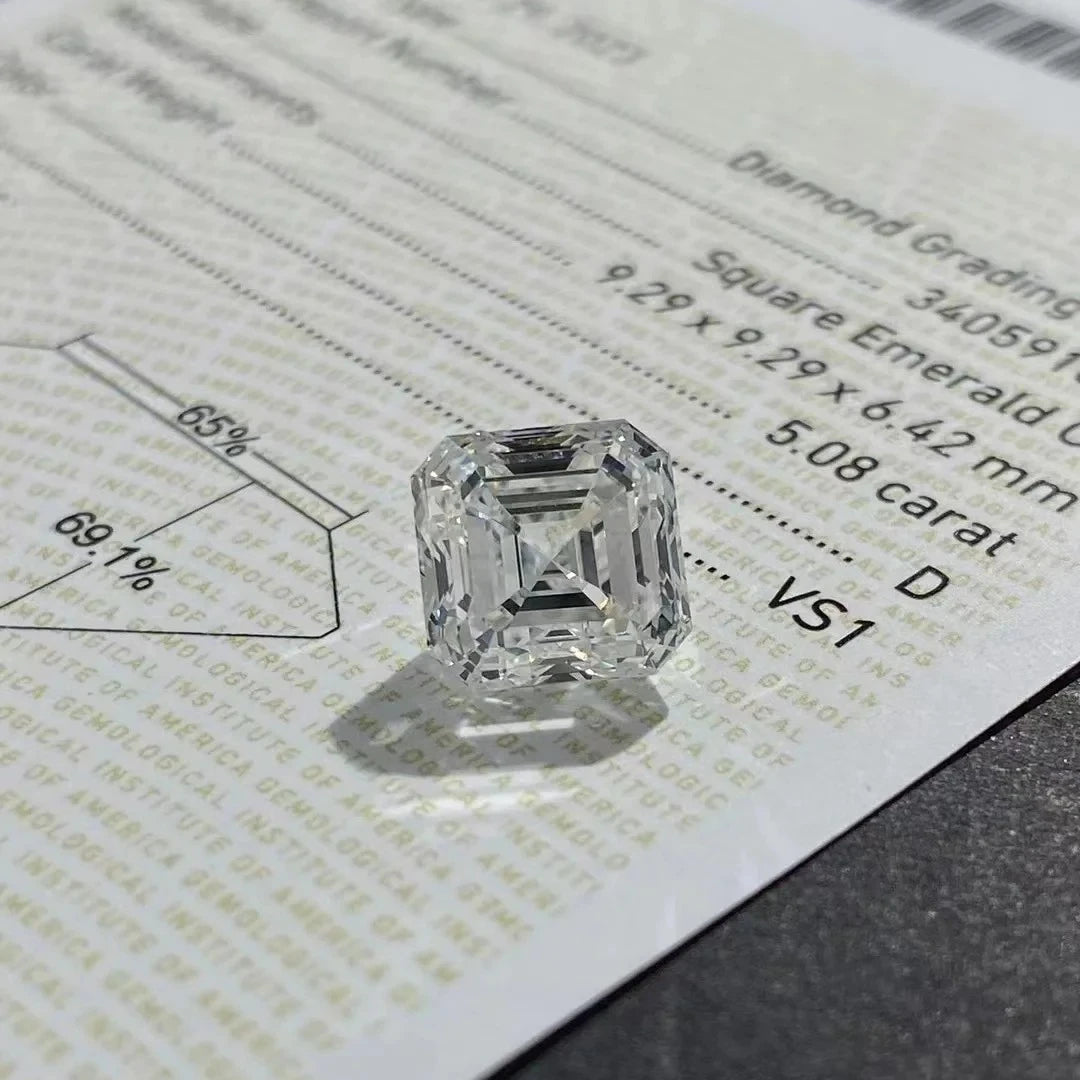 IGI Certified Asscher Cut Lab-Grown- D Color VVS2 (1ct - 5ct)