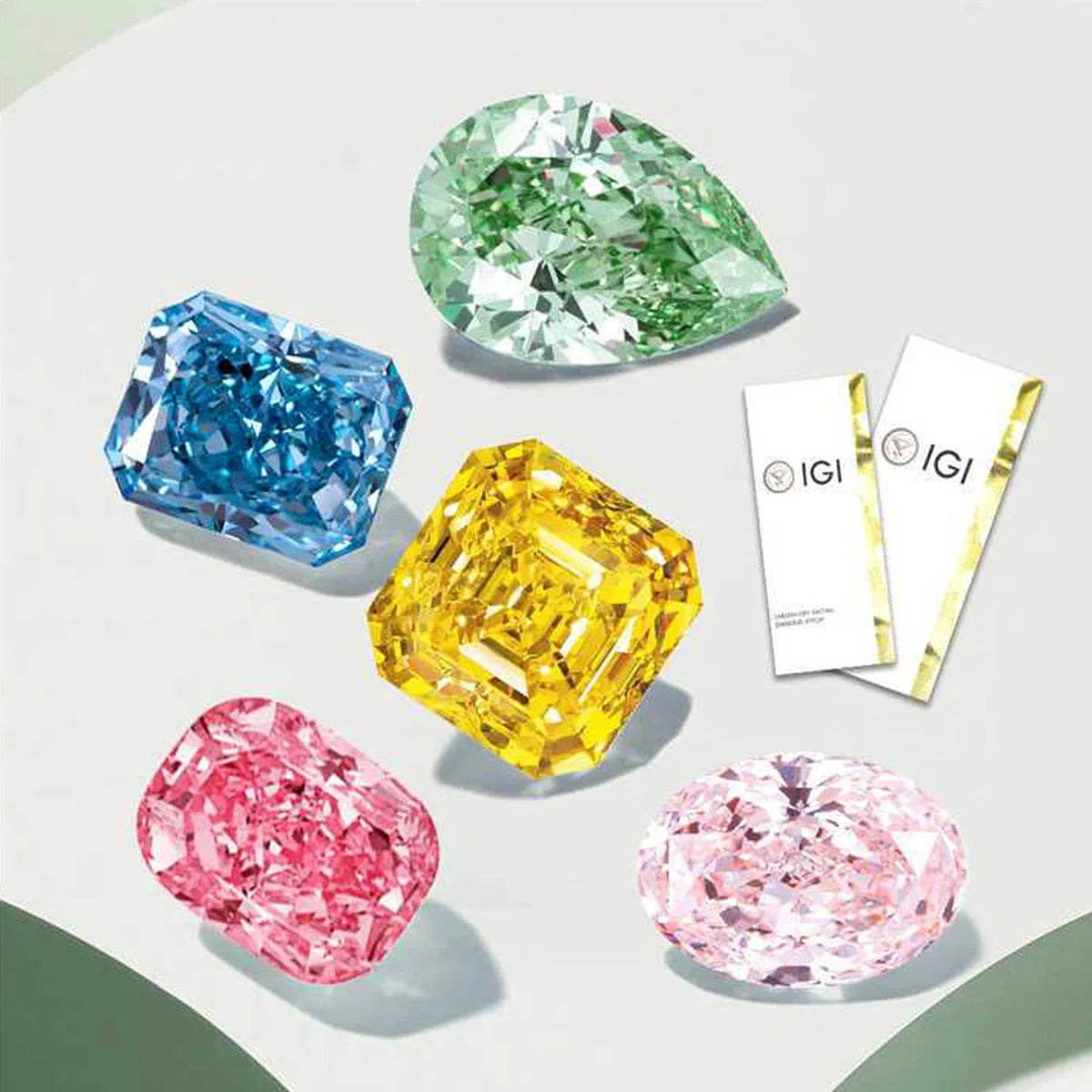 FANCY GREEN CUSHION CUT LAB-GROWN DIAMONDS | 1CT - 5CT | IGI CERTIFIED