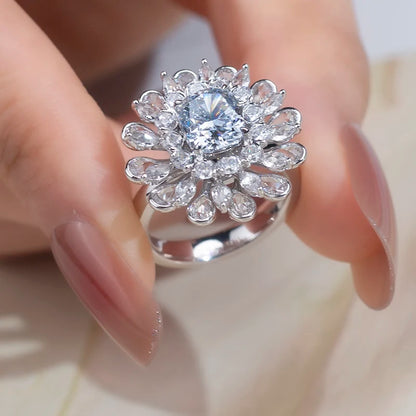 LUXURY 2CT CUSHION CUT LAB GROWN DIAMOND ENGAGEMENT RING | 18K WHITE GOLD