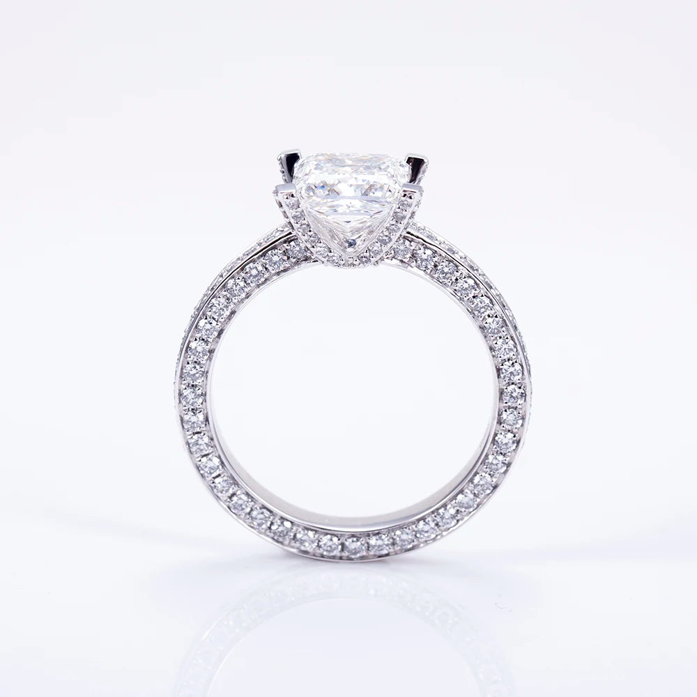 CLASSIC PRINCESS CUT LAB-GROWN DIAMONDS | 3CT-20CT ENGAGEMENT RING | 18K WHITE GOLD