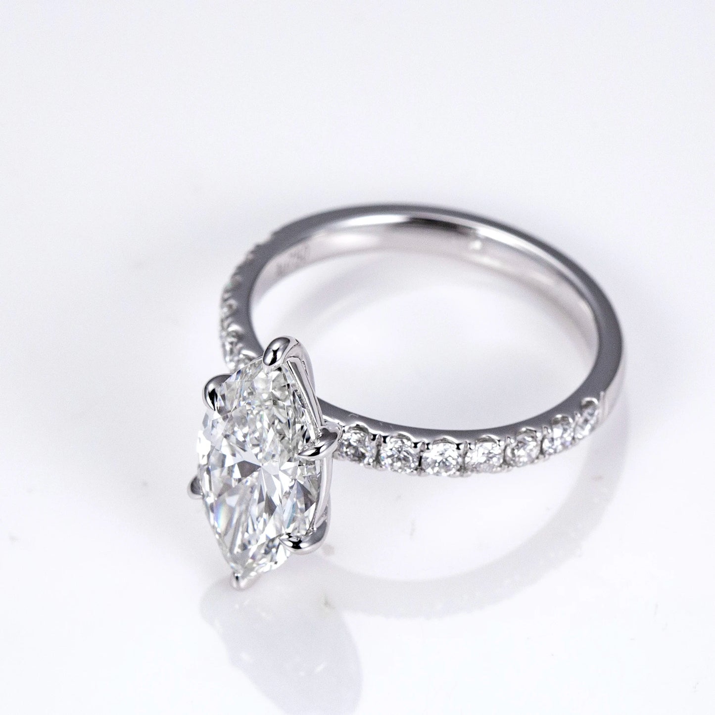 CROWNED MARQUISE ELITE LAB DIAMONDS RING | 2CT - 20CT | 18K WHITE GOLD