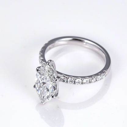 CROWNED MARQUISE ELITE LAB DIAMONDS RING | 2CT - 20CT | 18K WHITE GOLD