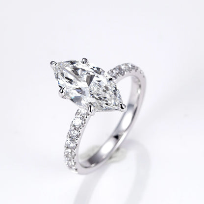 CROWNED MARQUISE ELITE LAB DIAMONDS RING | 2CT - 20CT | 18K WHITE GOLD