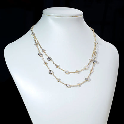 MULTI STONE 6CT | LAB DIAMONDS NECKLACE | 18K SOLID GOLD