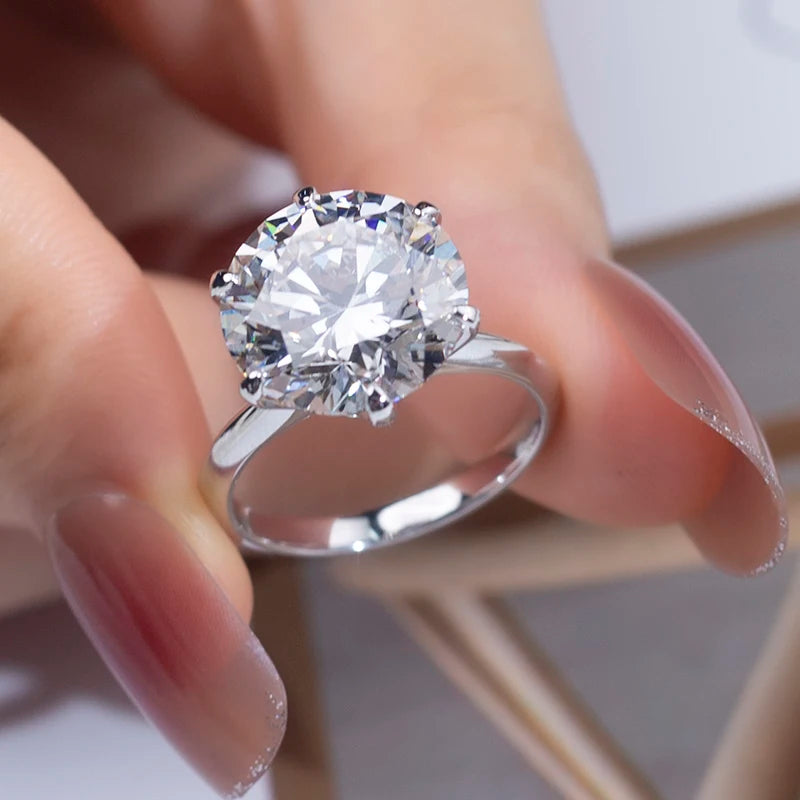 8.56-20.45CT | ROUND CUT LAB DIAMONDS RING | 18K WHITE GOLD