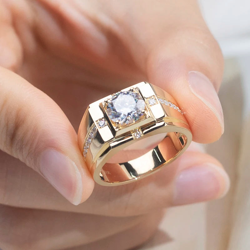 MODERN LUXURY 2.95 CARAT LAB GROWN DIAMONDS RING UNISEX STATEMENT | 18K SOLID GOLD