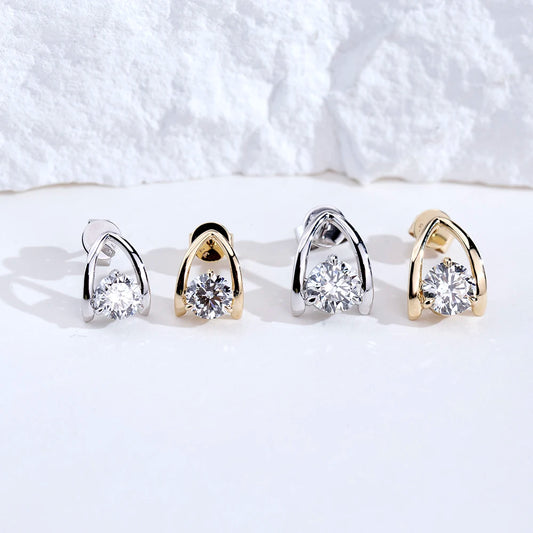 THE RADIANT HALO STUDS | 1-2CT LAB GROWN DIAMOND | 14K GOLD