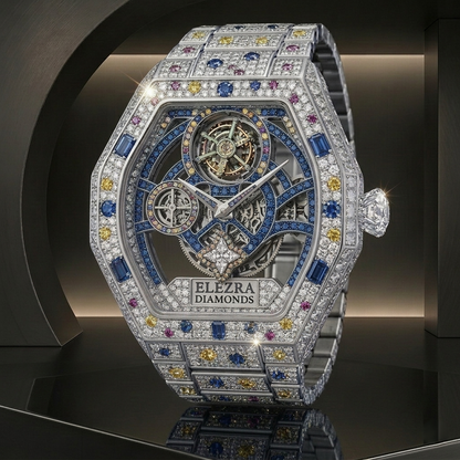 ELEZRA WATCHES | THE ARCTIC WOLF 110.50CT WHITE DIAMONDS & MULTI GEM | MASTERPIECE