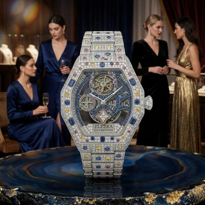 ELEZRA WATCHES | THE ARCTIC WOLF 110.50CT WHITE DIAMONDS & MULTI GEM | MASTERPIECE