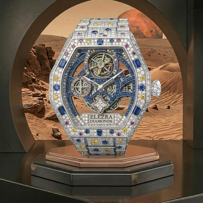 ELEZRA WATCHES | THE ARCTIC WOLF 110.50CT WHITE DIAMONDS & MULTI GEM | MASTERPIECE
