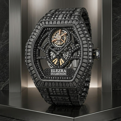 ELEZRA WATCHES | THE BLACK RAVEN 83 CARAT | RARE NATURAL BLACK DIAMONDS MASTERPIECE