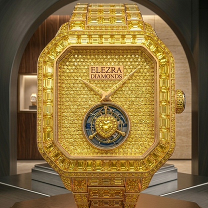 ELEZRA WATCHES | THE SOLAR EMPEROR | 175 CARAT NATURAL FANCY VIVID YELLOW DIAMONDS | MASTERPIECE