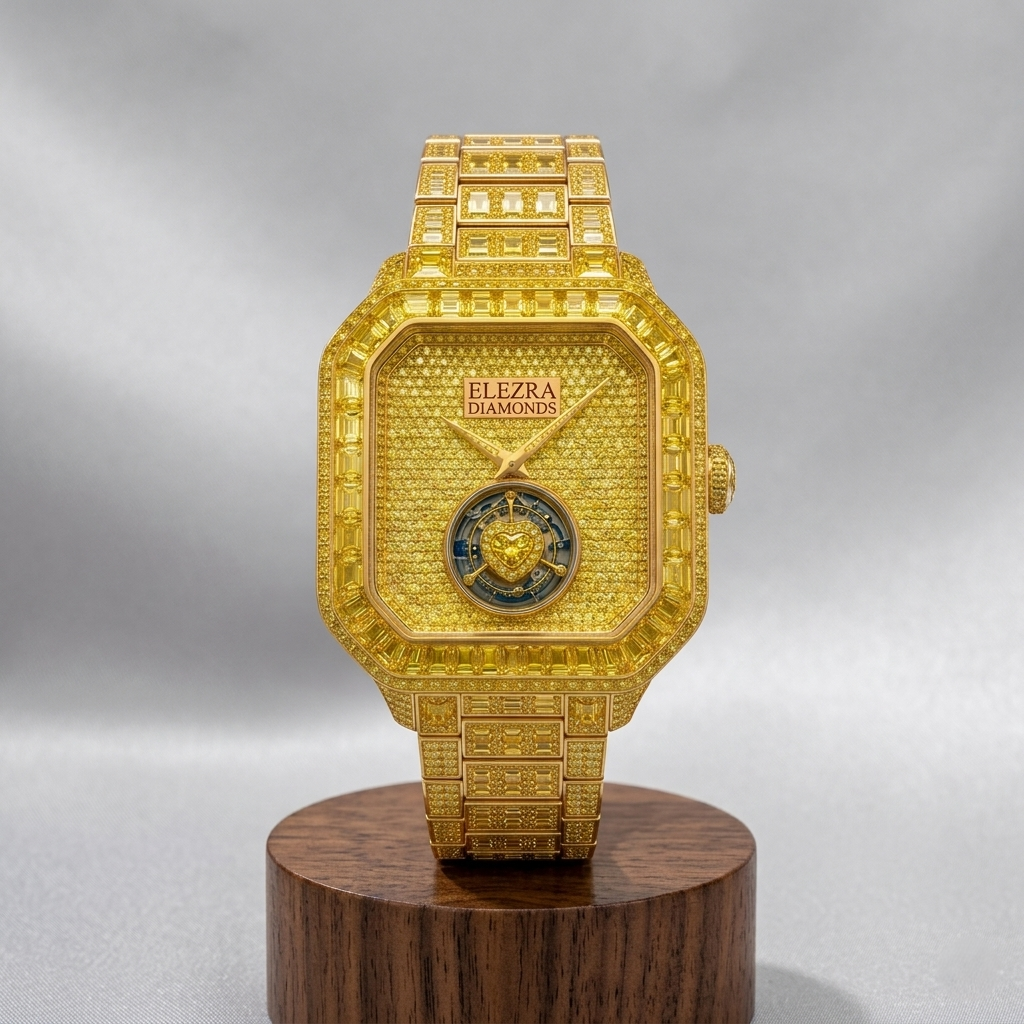 ELEZRA WATCHES | THE SOLAR EMPEROR | 175 CARAT NATURAL FANCY VIVID YELLOW DIAMONDS | MASTERPIECE