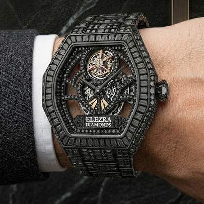 ELEZRA WATCHES | THE BLACK RAVEN 83 CARAT | RARE NATURAL BLACK DIAMONDS MASTERPIECE