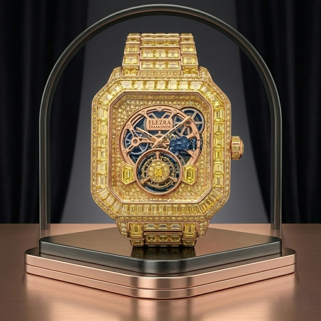 ELEZRA WATCHES | THE GOLDEN EMPEROR | 142.5 CARAT NATURAL DIAMONDS FANCY VIVID YELLOW | 1-OF-1 MASTERPIECE