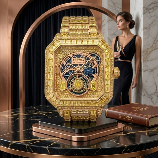 ELEZRA WATCHES | THE GOLDEN EMPEROR | 142.5 CARAT NATURAL DIAMONDS FANCY VIVID YELLOW | 1-OF-1 MASTERPIECE