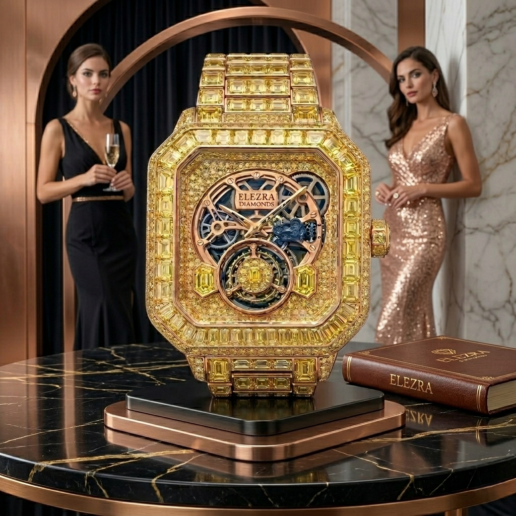 ELEZRA WATCHES | THE GOLDEN EMPEROR | 142.5 CARAT NATURAL DIAMONDS FANCY VIVID YELLOW | 1-OF-1 MASTERPIECE