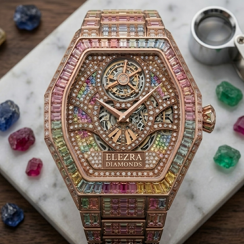 ELEZRA WATCHES | THE RAINBOW SINGULARITY | 112.15 CARAT | NATURAL SAPPHIRES & DIAMONDS