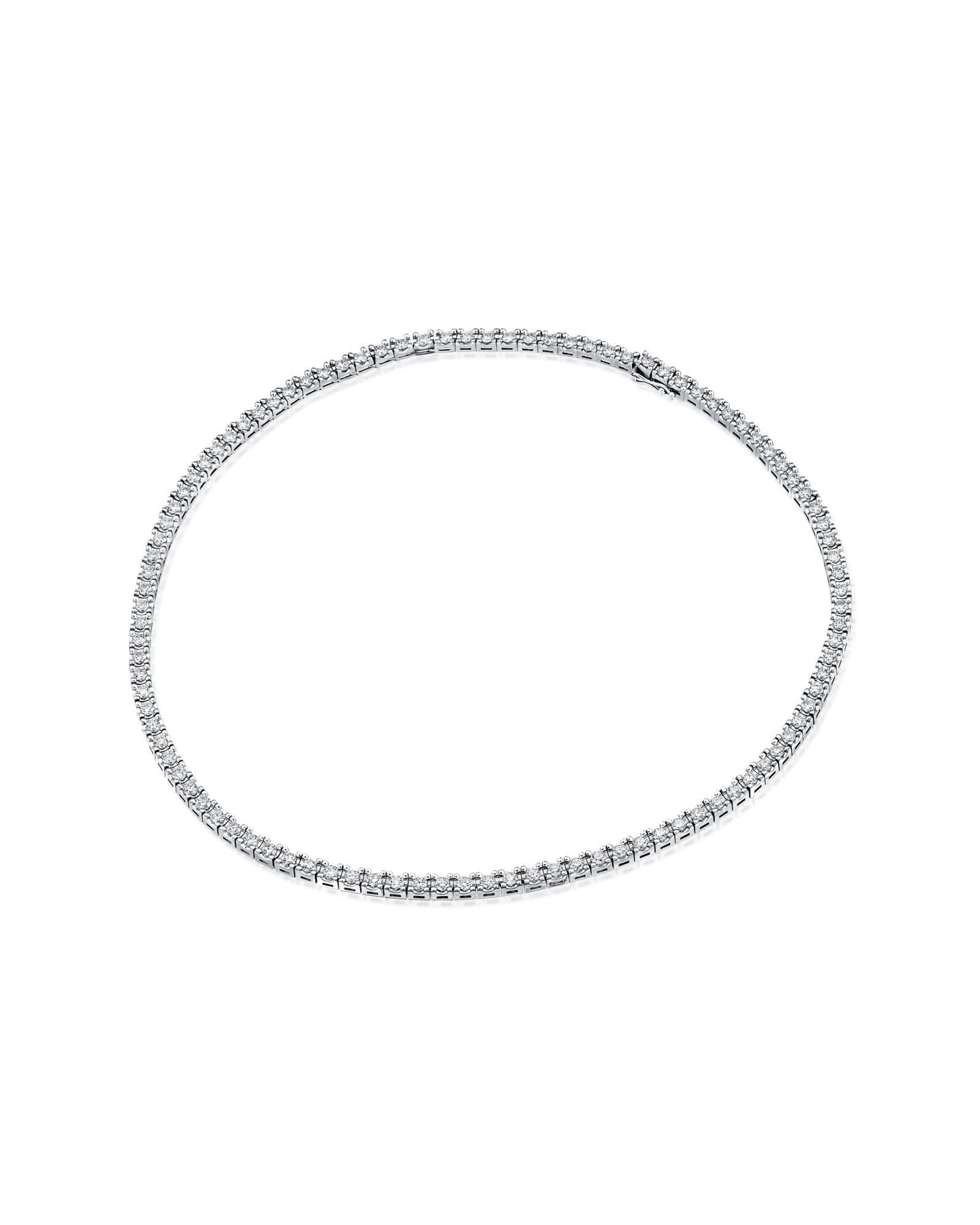80CT - 10CT | ROUND BRILLIANT NATURAL DIAMONDS TENNIS NECKLACE | 18K WHITE GOLD