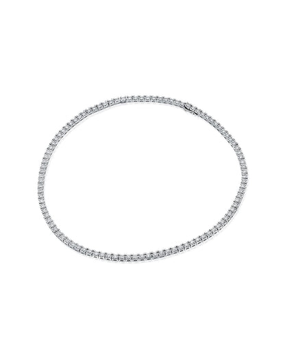 80CT - 10CT | ROUND BRILLIANT NATURAL DIAMONDS TENNIS NECKLACE | 18K WHITE GOLD