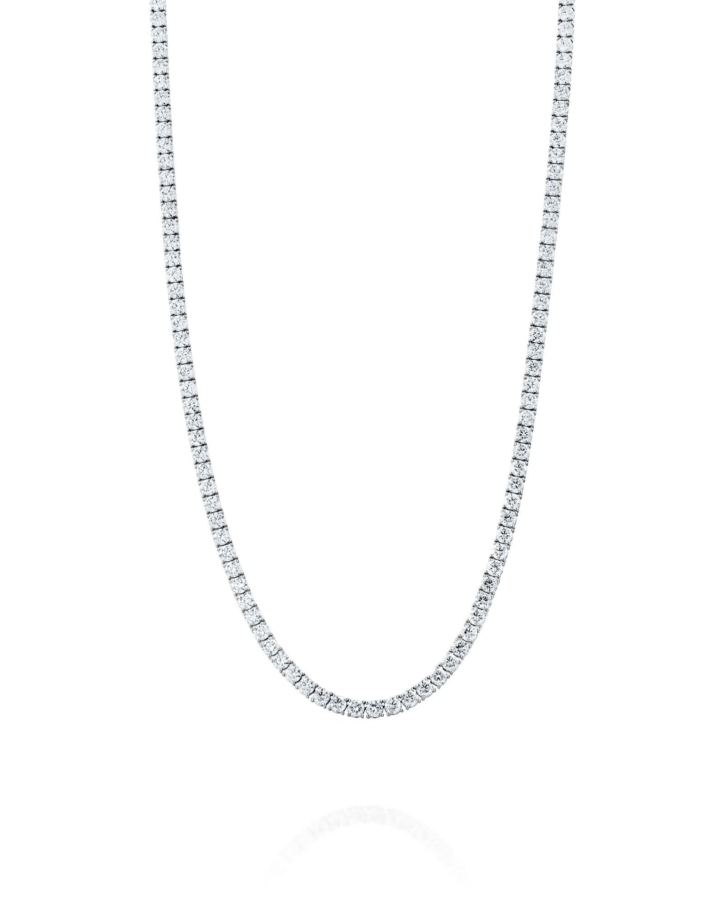 80CT - 10CT | ROUND BRILLIANT NATURAL DIAMONDS TENNIS NECKLACE | 18K WHITE GOLD