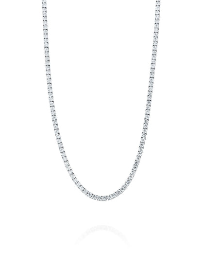 80CT - 10CT | ROUND BRILLIANT NATURAL DIAMONDS TENNIS NECKLACE | 18K WHITE GOLD