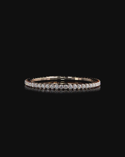 ROUND BRILLIANT CUT NATURAL DIAMONDS FLEXIBLE TENNIS BRACELET | 2.3CT - 9.05CT | 18K ROSE GOLD
