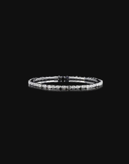 MULTI-SHAPE NATURAL DIAMONDS STRETCH TENNIS BRACELET | 4.00CT - 8.29CT | 18K WHITE GOLD