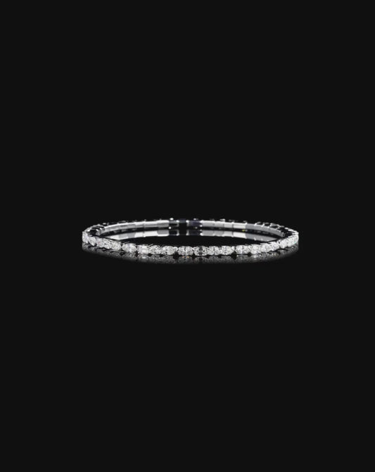 MULTI-SHAPE NATURAL DIAMONDS STRETCH TENNIS BRACELET | 4.00CT - 8.29CT | 18K WHITE GOLD